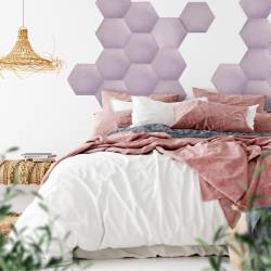panneau tete de lit hexagonal lila