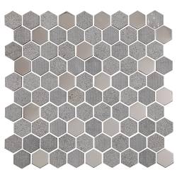 Mosaïque Pierre / Inox -...