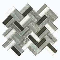 Mosaïque Verre - Mix Gris -...