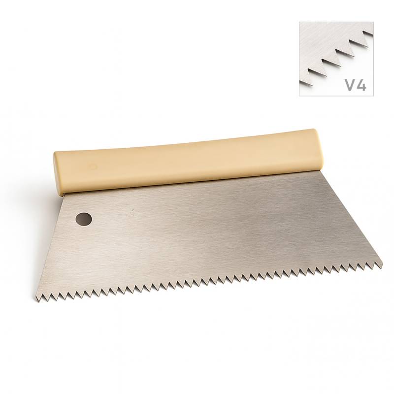 Pour appliquer la colle en pâte ou en poudre sur les carreaux petits formats comme la mosaïque, sol souple et le parquet.