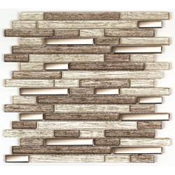 MAT INTER - Feuille 300x300 - Multi formats verre miroir / mix marron tissu lisse