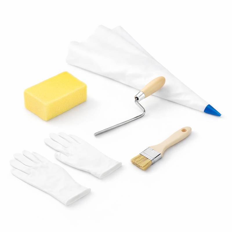 MAT INTER - Kit de joint pour parement : Fer à joint + Eponge + Pochoir + Gant + Pinceau