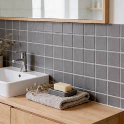 MAT INTER - Feuille 300x300 - Tesselle 50x50x6mm - Porcelaine anti d. gris moyen