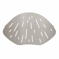 MAT INTER - Lagoon inox brossé - Tablette d'angle arrondi - Motif strie - 2mm