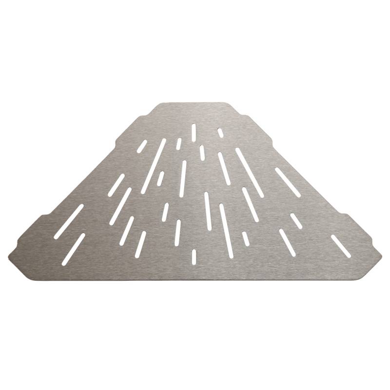 MAT INTER - Maya inox brossé - Tablette d'angle hexagonale - Motif strie - 2mm