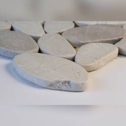 MAT INTER - Feuille 300x300 - Galets scies mix blanc / beige