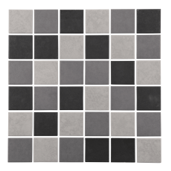 MAT INTER - Feuille 300x300 - Tesselle 50x50x6mm - Porcelaine anti d. mix gris