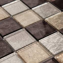 MAT INTER - Feuille 300x300 - Tesselle 50x50x8 - Verre gl marron