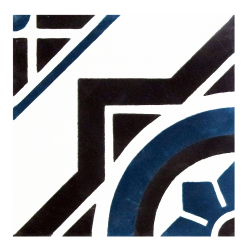 carreaux de ciment noir et bleu motif