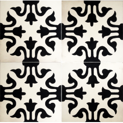 carreaux de ciment médiéval noir et blanc