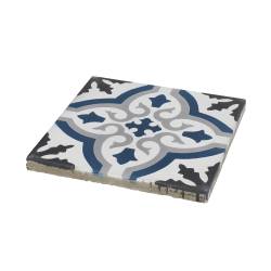 carreaux de ciment bleu et blanc