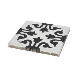 Dalle carreaux de ciment noir et blanc motif